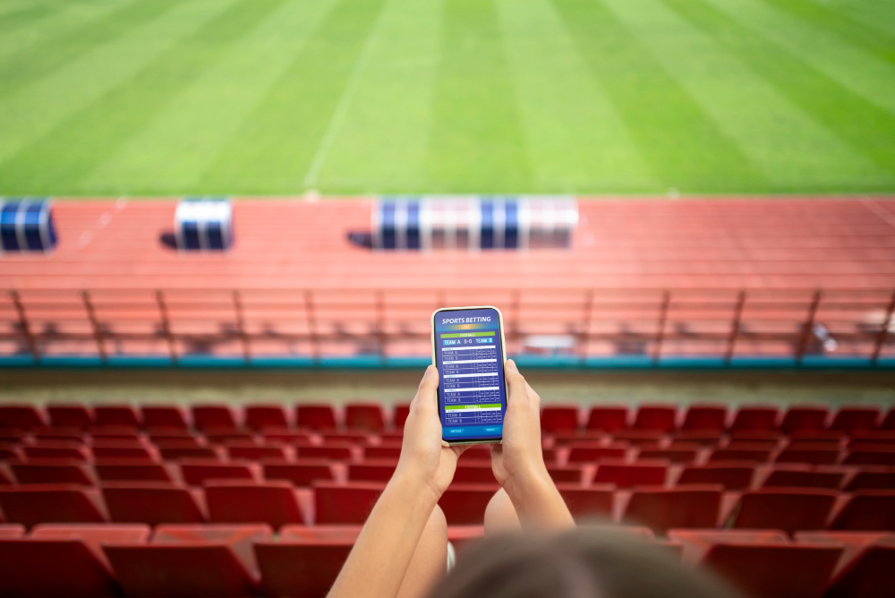 Sports betting on mobile app.